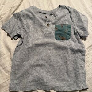 Garanimals Gray Tee with Teal Patterned Pocket